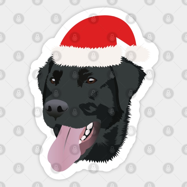 Christmas Black Lab Sticker by KCPetPortraits